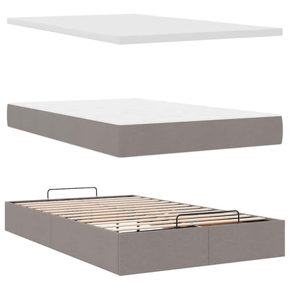 vidaXL Lit ottoman avec matelas et LED Taupe 120x200 cm Tissu