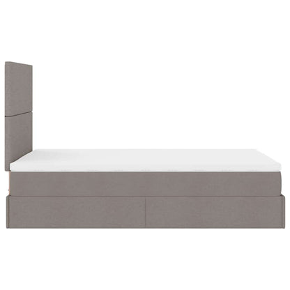 vidaXL Lit ottoman avec matelas et LED Taupe 120x200 cm Tissu