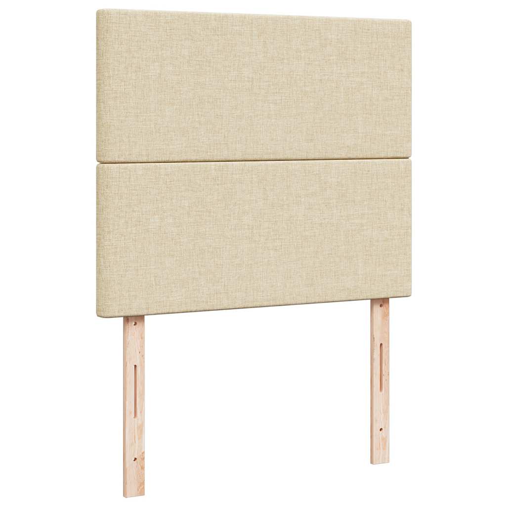 vidaXL Ottoman-Bett mit Matratze & LEDs Creme 120x200 cm Stoff
