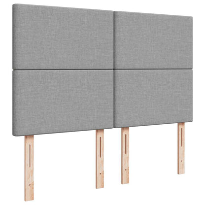 vidaXL Lit ottoman avec matelas et LED gris clair 140x200 cm Tissu