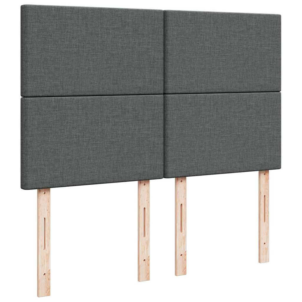 vidaXL Lit ottoman avec matelas et LED gris foncé 140x200 cm tissu