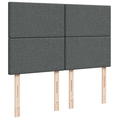 vidaXL Lit ottoman avec matelas et LED gris foncé 140x200 cm tissu