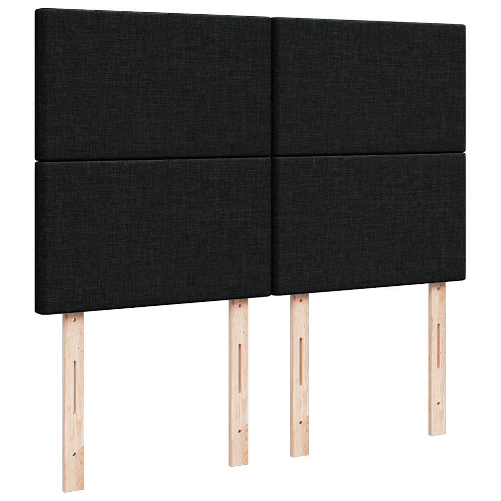 vidaXL Ottoman-Bett mit Matratze & LEDs Schwarz 140x200 cm Stoff