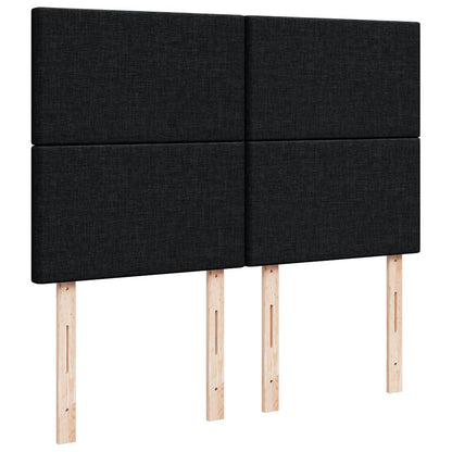 vidaXL Ottoman-Bett mit Matratze & LEDs Schwarz 140x200 cm Stoff