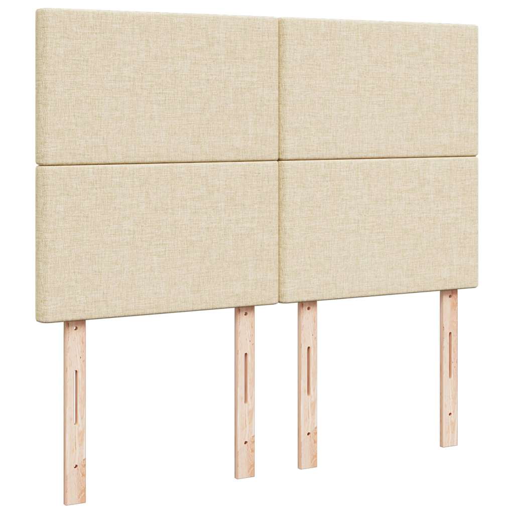 vidaXL Ottoman-Bett mit Matratze & LEDs Creme 140x200 cm Stoff