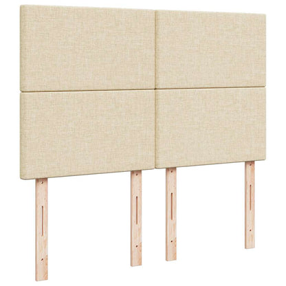 vidaXL Ottoman-Bett mit Matratze & LEDs Creme 140x200 cm Stoff