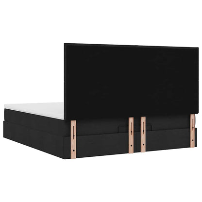 vidaXL Lit Ottoman avec matelas et LED Noir 160x200 cm Tissu