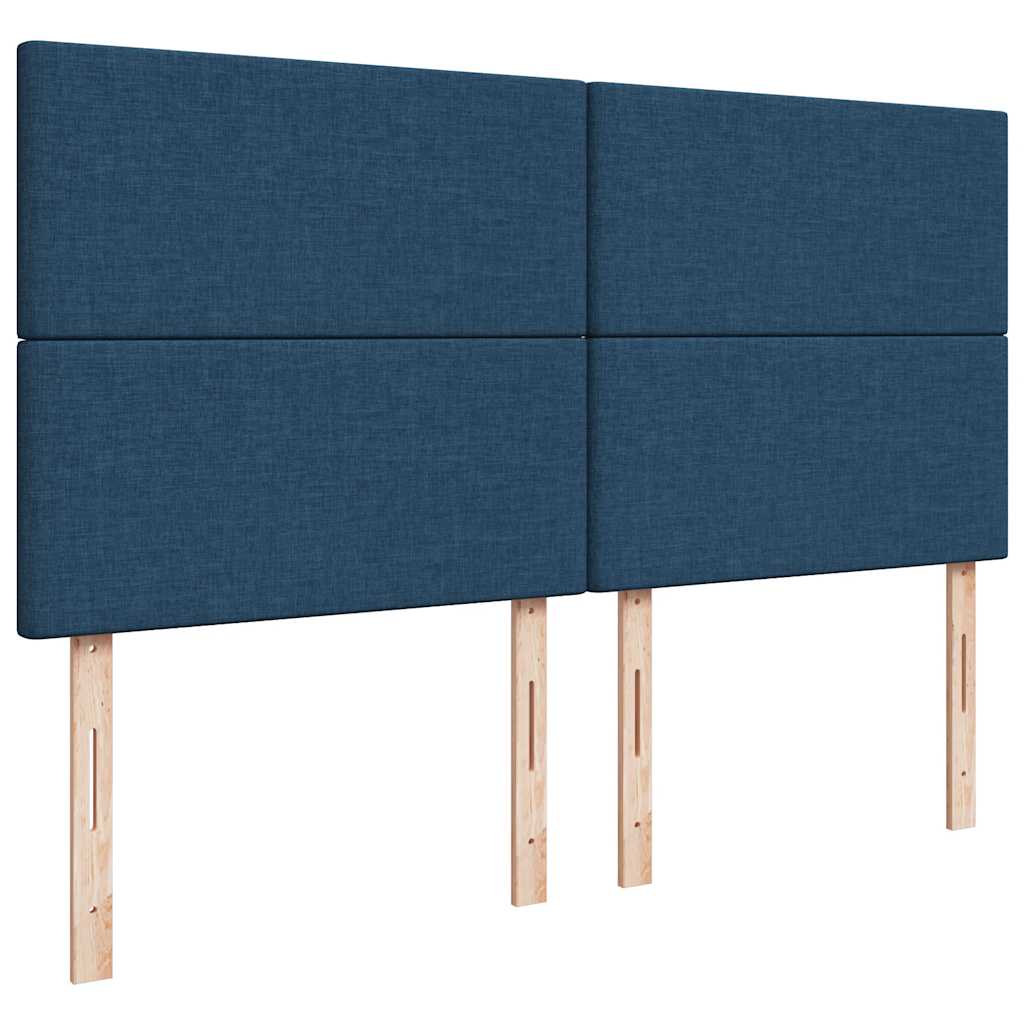 vidaXL Ottoman-Bett mit Matratze & LEDs Blau 180x200 cm Stoff