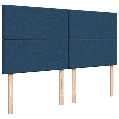 vidaXL Ottoman-Bett mit Matratze & LEDs Blau 180x200 cm Stoff