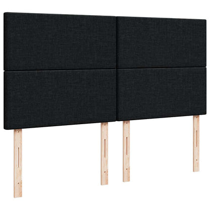 vidaXL Ottoman-Bett mit Matratzen & LEDs Schwarz 200x200 cm Stoff