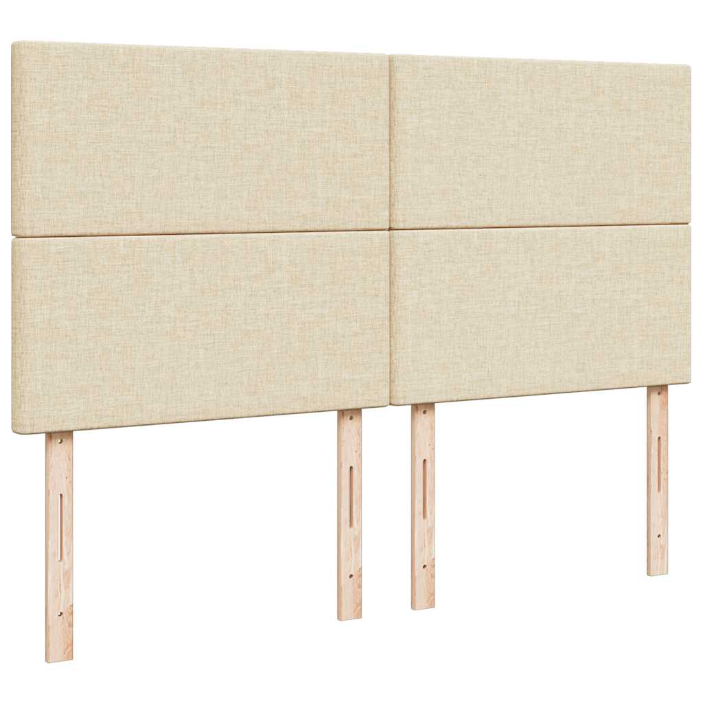 vidaXL Ottoman-Bett mit Matratzen & LEDs Creme 200x200 cm Stoff