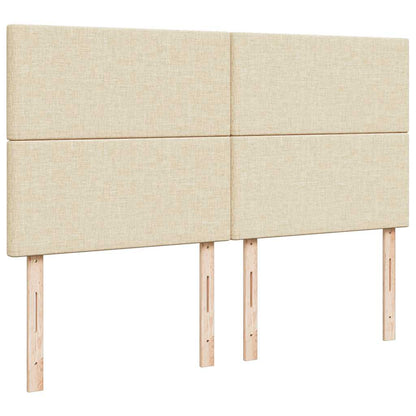 vidaXL Ottoman-Bett mit Matratzen & LEDs Creme 200x200 cm Stoff