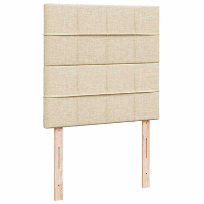 vidaXL Ottoman-Bett mit Matratze & LEDs Creme 80x200 cm Stoff