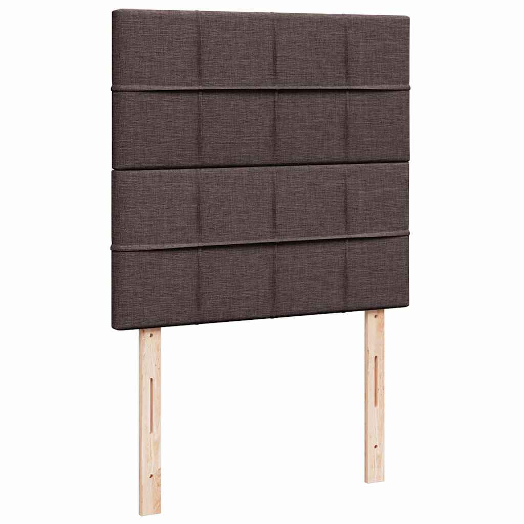 vidaXL Ottoman-Bett mit Matratze & LEDs Dunkelbraun 90x190 cm Stoff