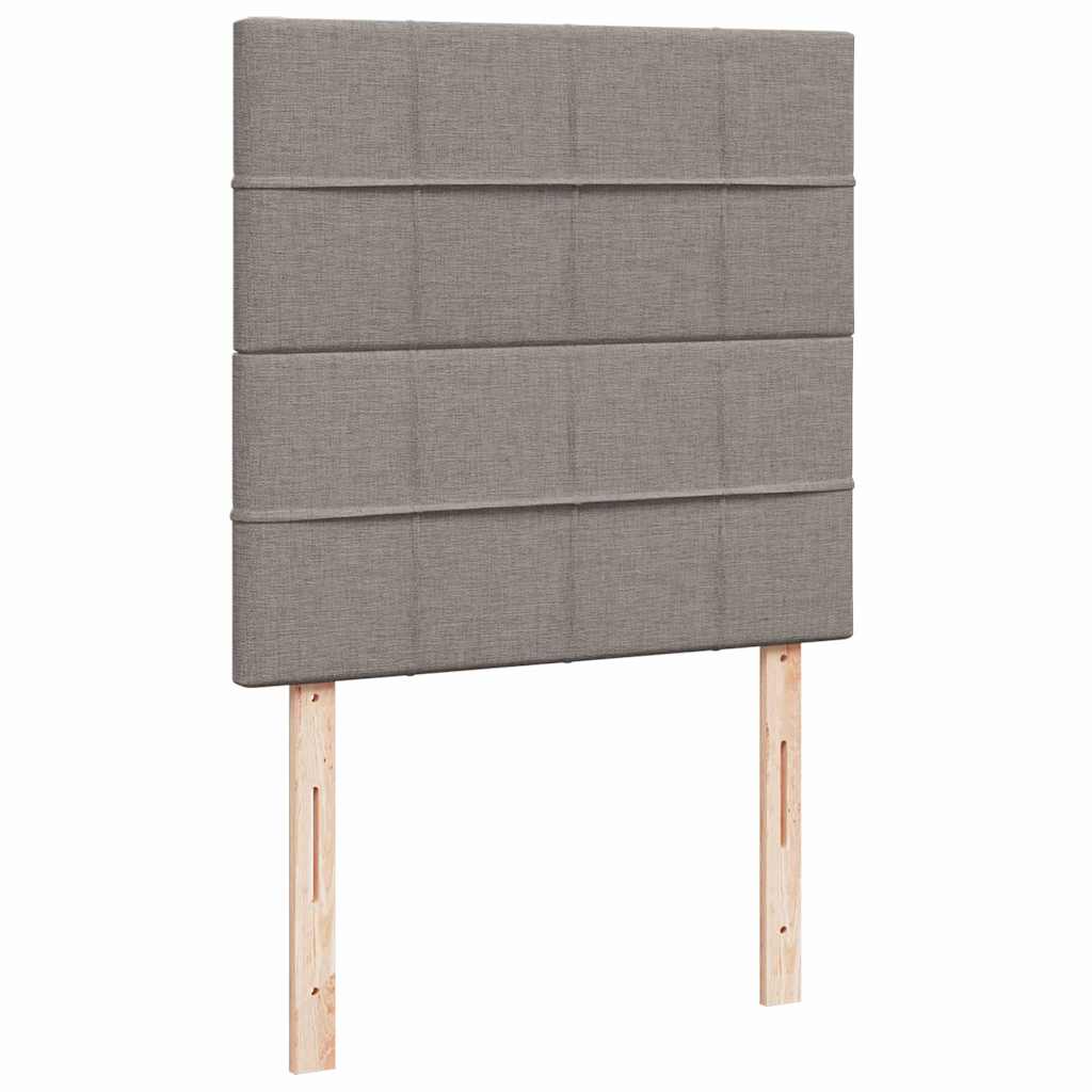 vidaXL Ottoman-Bett mit Matratze & LEDs Taupe 90x190 cm Stoff