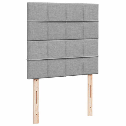vidaXL Lit ottoman avec matelas et LED gris clair 90x200 cm tissu