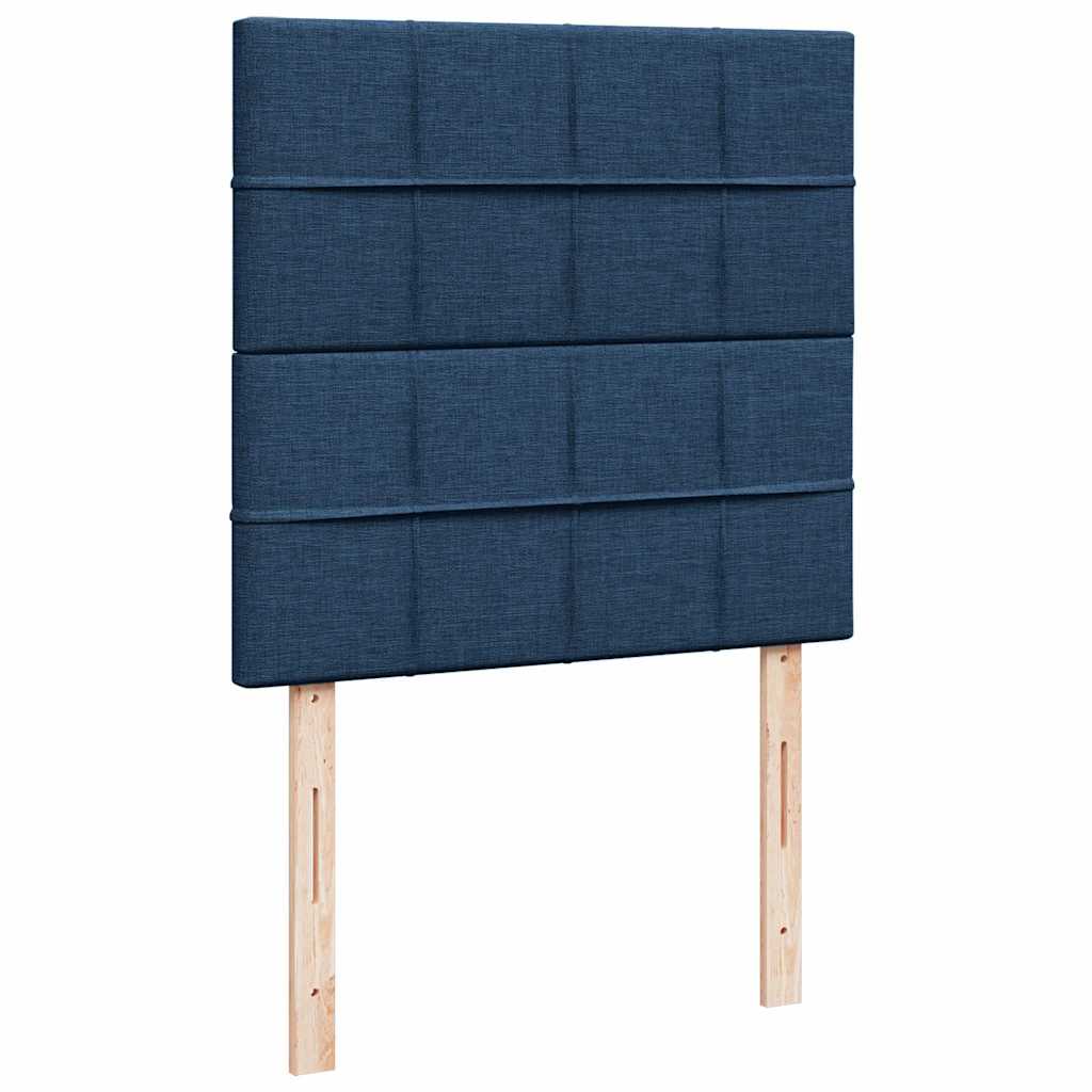 vidaXL Ottomane Bett mit Matratze & LEDs Blau 90x200 cm Stoff
