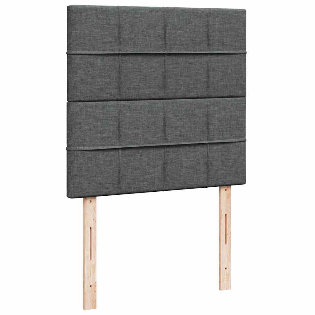vidaXL Ottoman-Bett mit Matratze & LEDs Dunkelgrau 100x200 cm Stoff