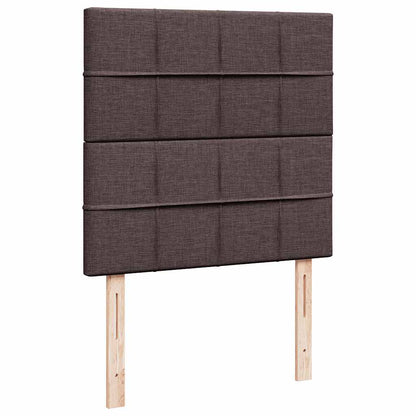 vidaXL Ottoman-Bett mit Matratze & LEDs Dunkelbraun 100x200 cm Stoff