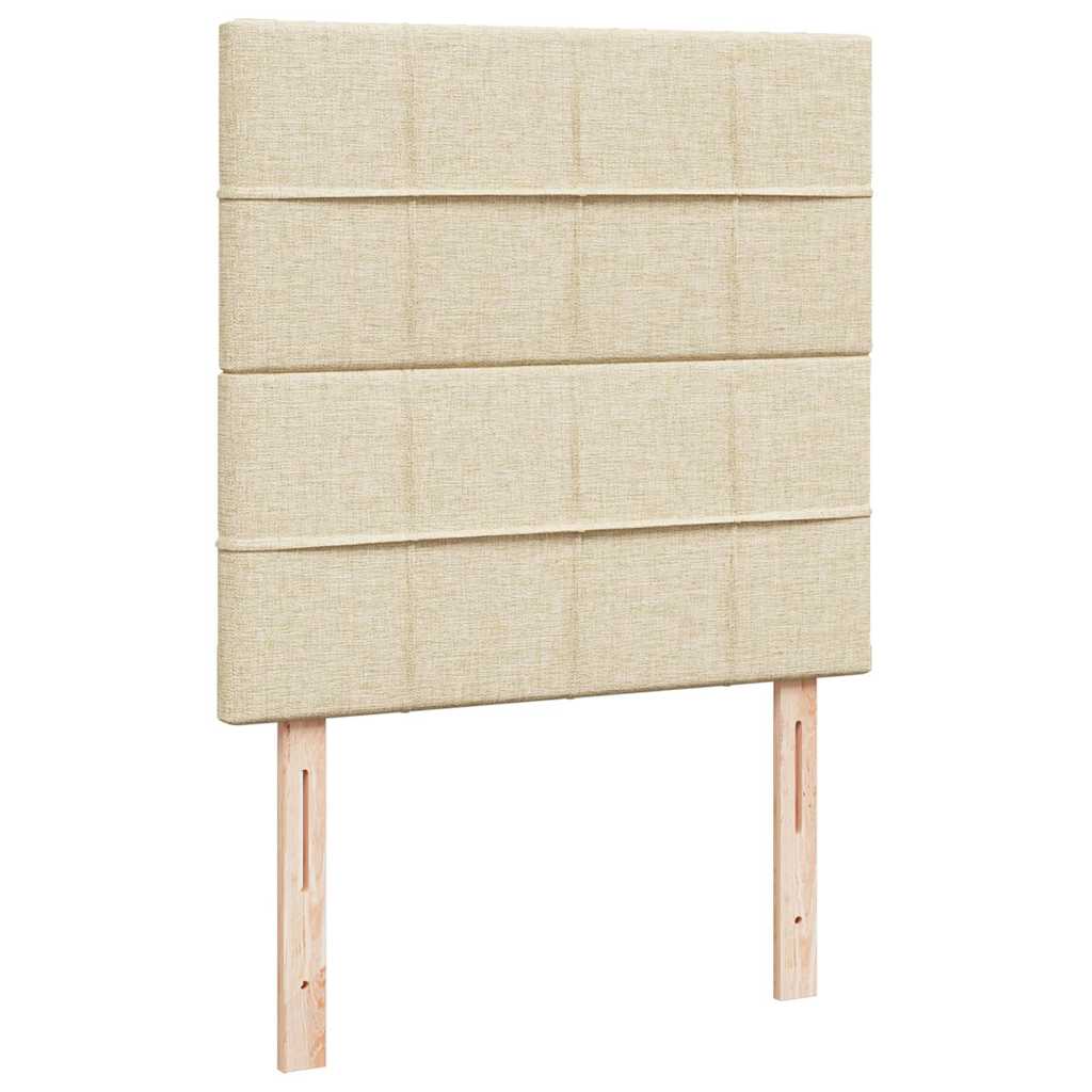 vidaXL Ottoman-Bett mit Matratze & LEDs Creme 100x200 cm Stoff