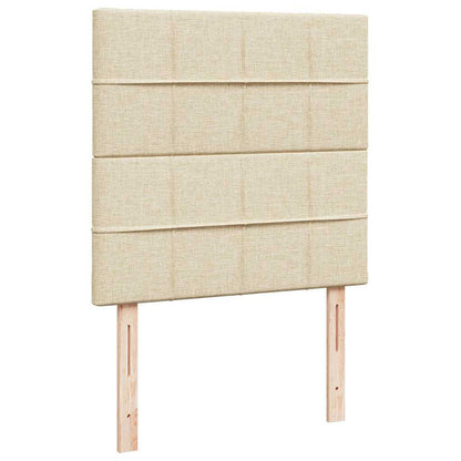 vidaXL Ottoman-Bett mit Matratze & LEDs Creme 100x200 cm Stoff