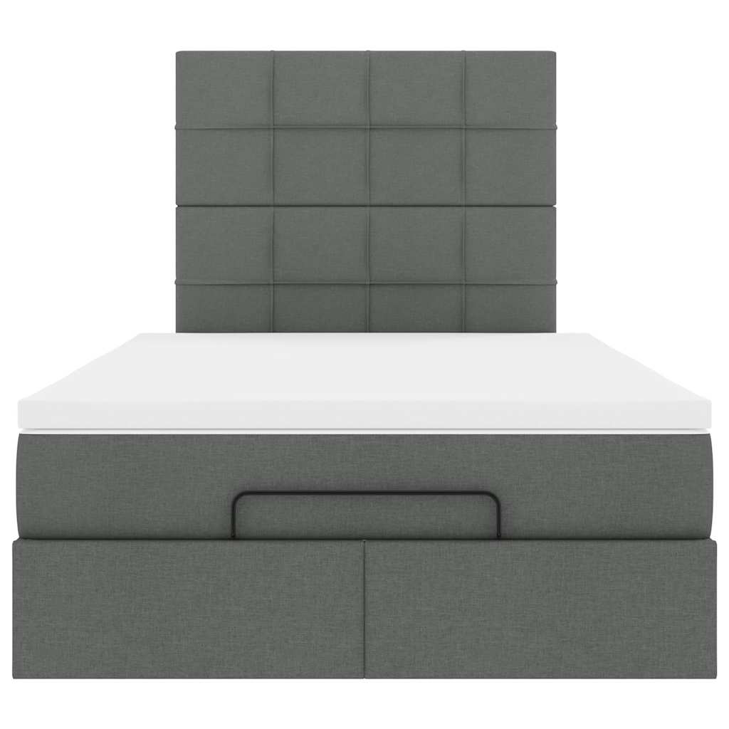 vidaXL Ottoman-Bett mit Matratze & LEDs Dunkelgrau 120x190 cm Stoff