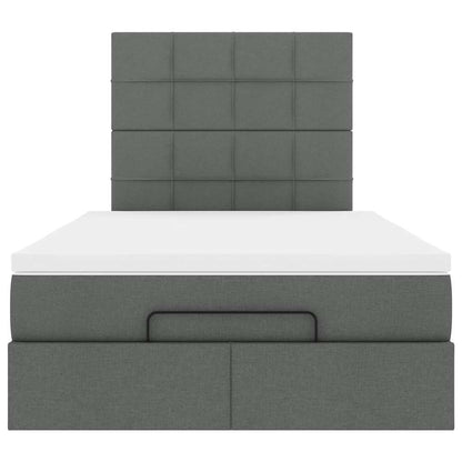 vidaXL Ottoman-Bett mit Matratze & LEDs Dunkelgrau 120x190 cm Stoff