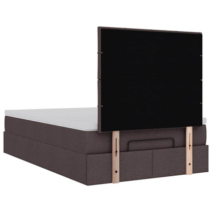 vidaXL Ottoman-Bett mit Matratze & LEDs Dunkelbraun 120x190 cm Stoff