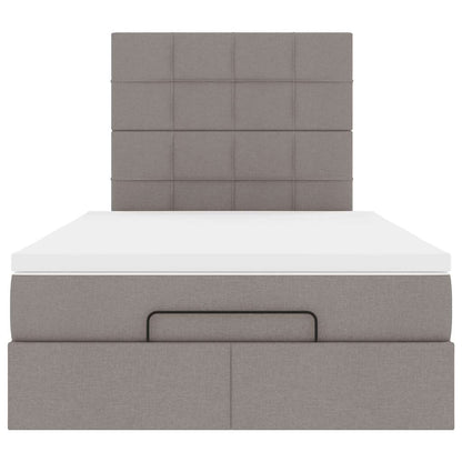 vidaXL Ottoman-Bett mit Matratze & LEDs Taupe 120x190 cm Stoff