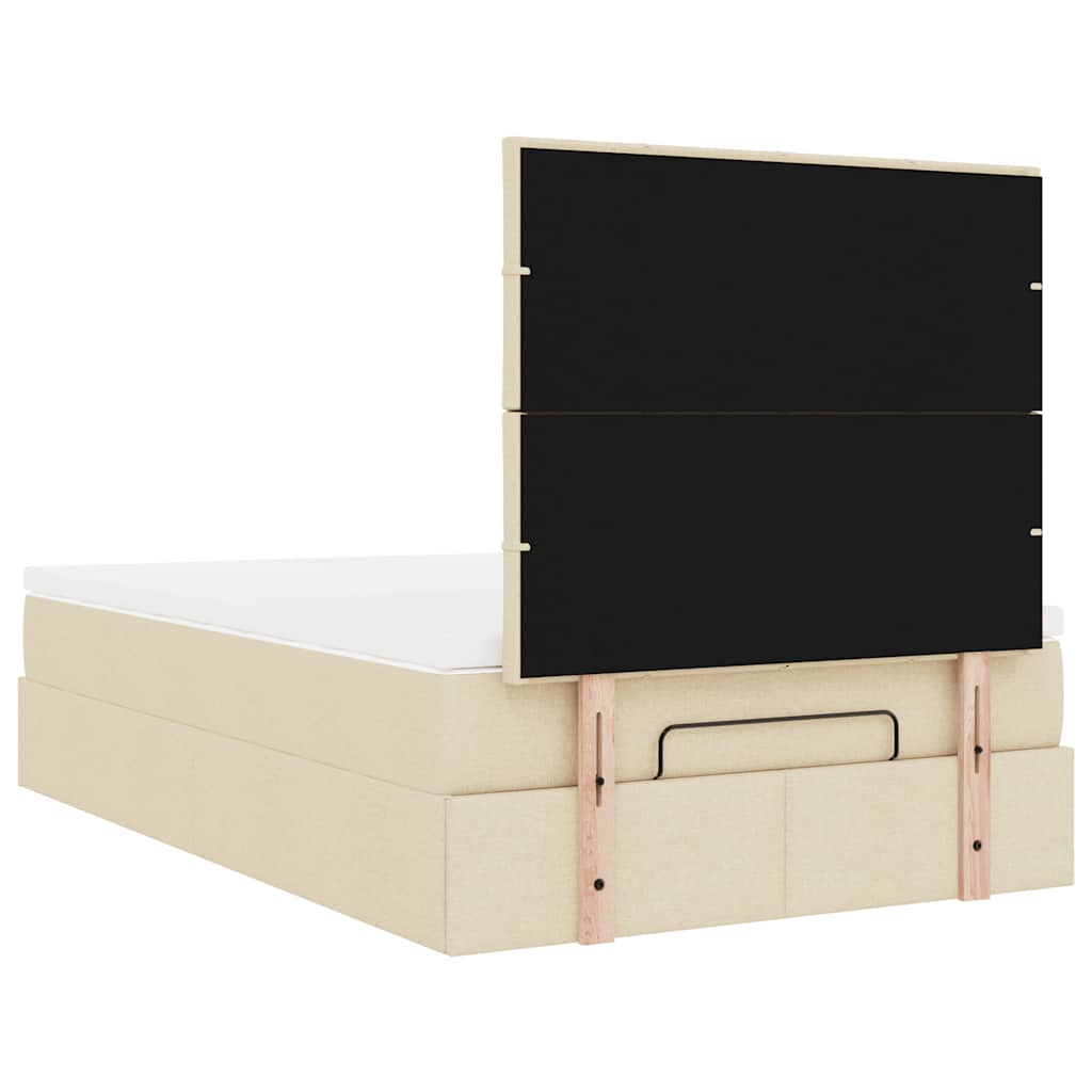 vidaXL Lit ottoman avec matelas et LED Crème 120x190 cm Tissu