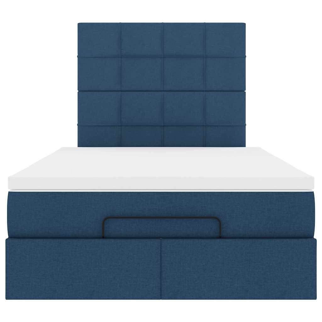 vidaXL Lit ottoman avec matelas et LED bleu 120x190 cm tissu