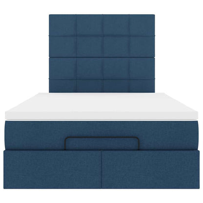 vidaXL Lit ottoman avec matelas et LED bleu 120x190 cm tissu
