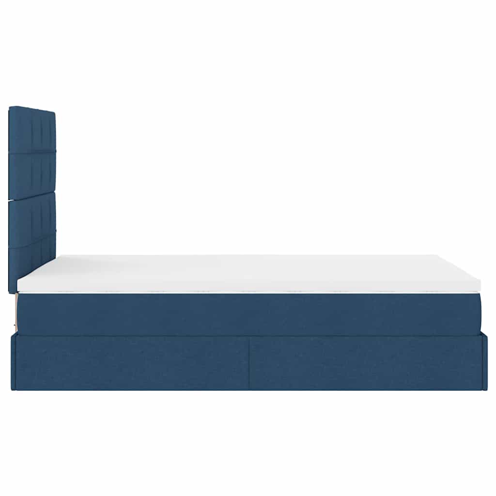 vidaXL Lit ottoman avec matelas et LED bleu 120x190 cm tissu