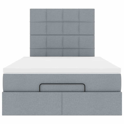 vidaXL Lit ottoman avec matelas et LED Gris clair 120x200 cm Tissu