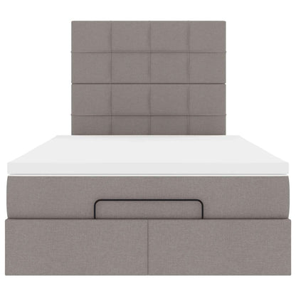 vidaXL Ottoman-Bett mit Matratze & LEDs Taupe 120x200 cm Stoff