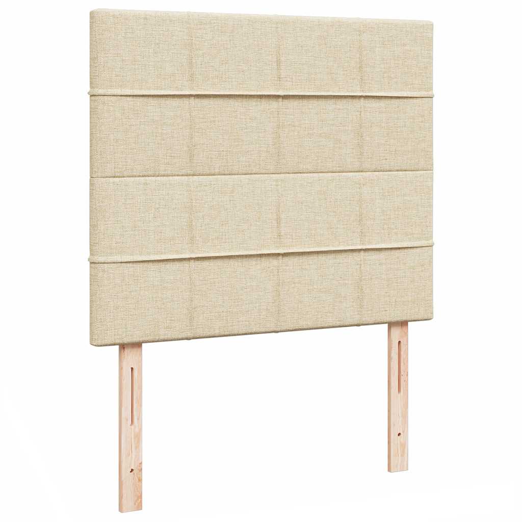 vidaXL Lit Ottoman avec matelas et LED Crème 120x200 cm Tissu