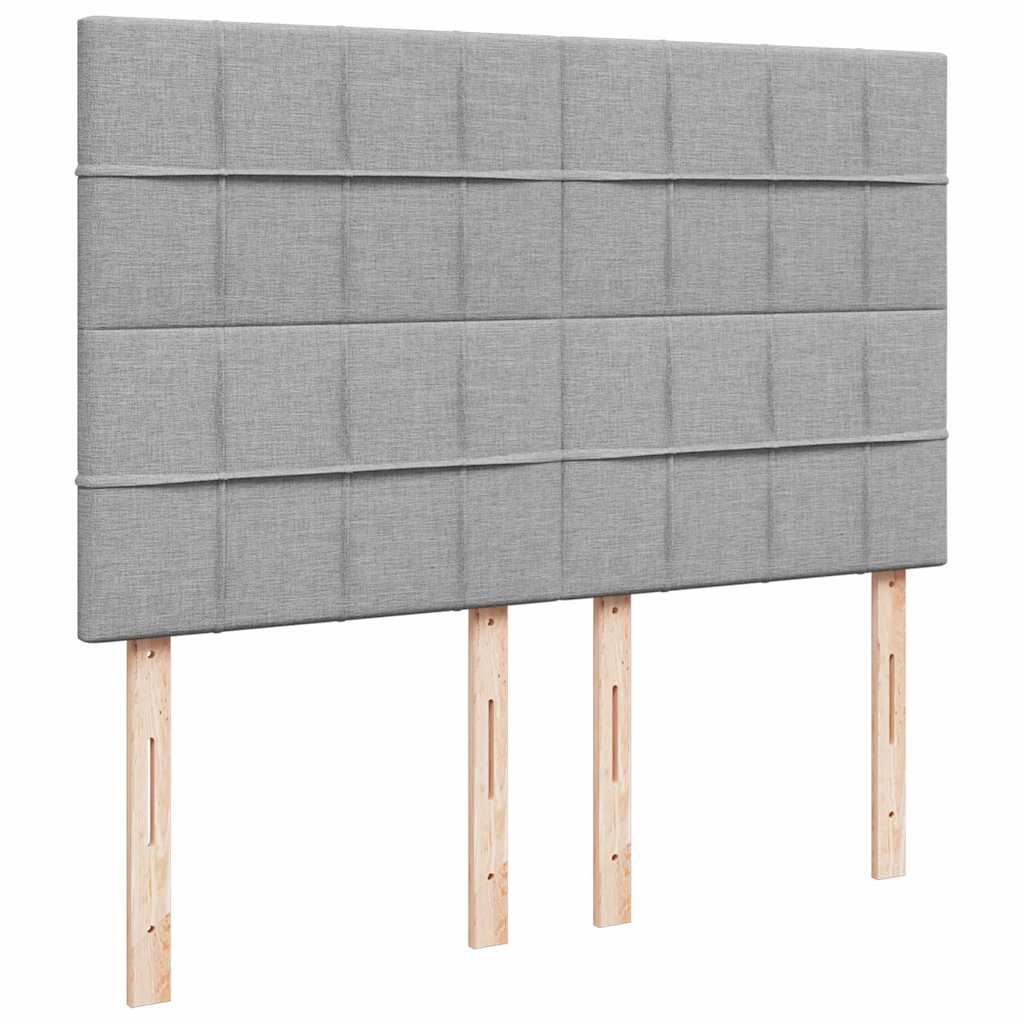 vidaXL Ottoman-Bett mit Matratze & LEDs Hellgrau 140x190 cm Stoff