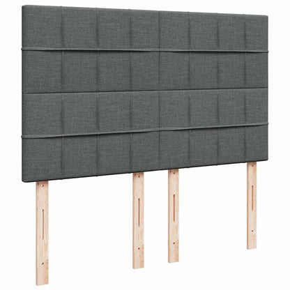 vidaXL Ottoman-Bett mit Matratze & LEDs Dunkelgrau 140x200 cm Stoff
