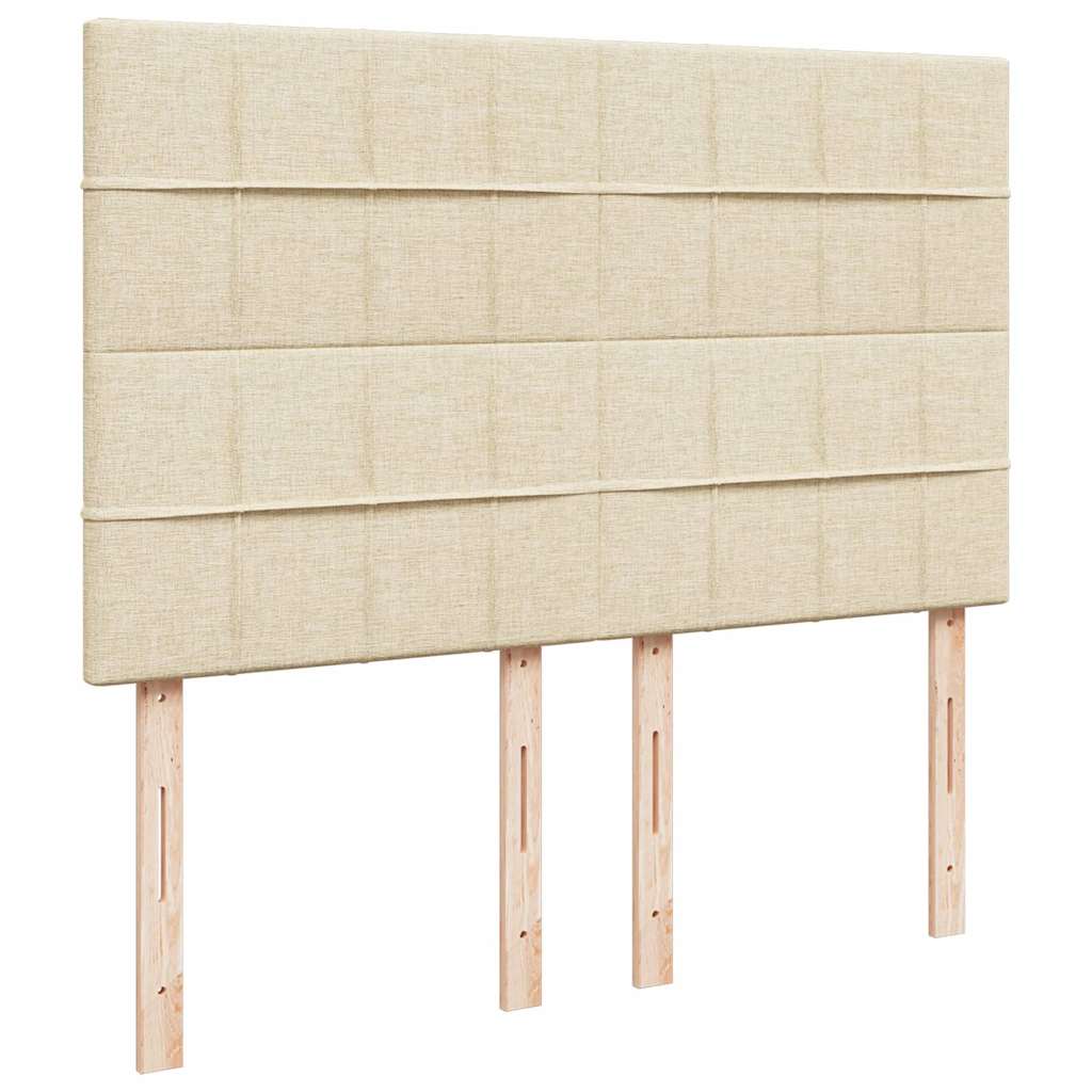 vidaXL Ottoman-Bett mit Matratze & LEDs Creme 140x200 cm Stoff