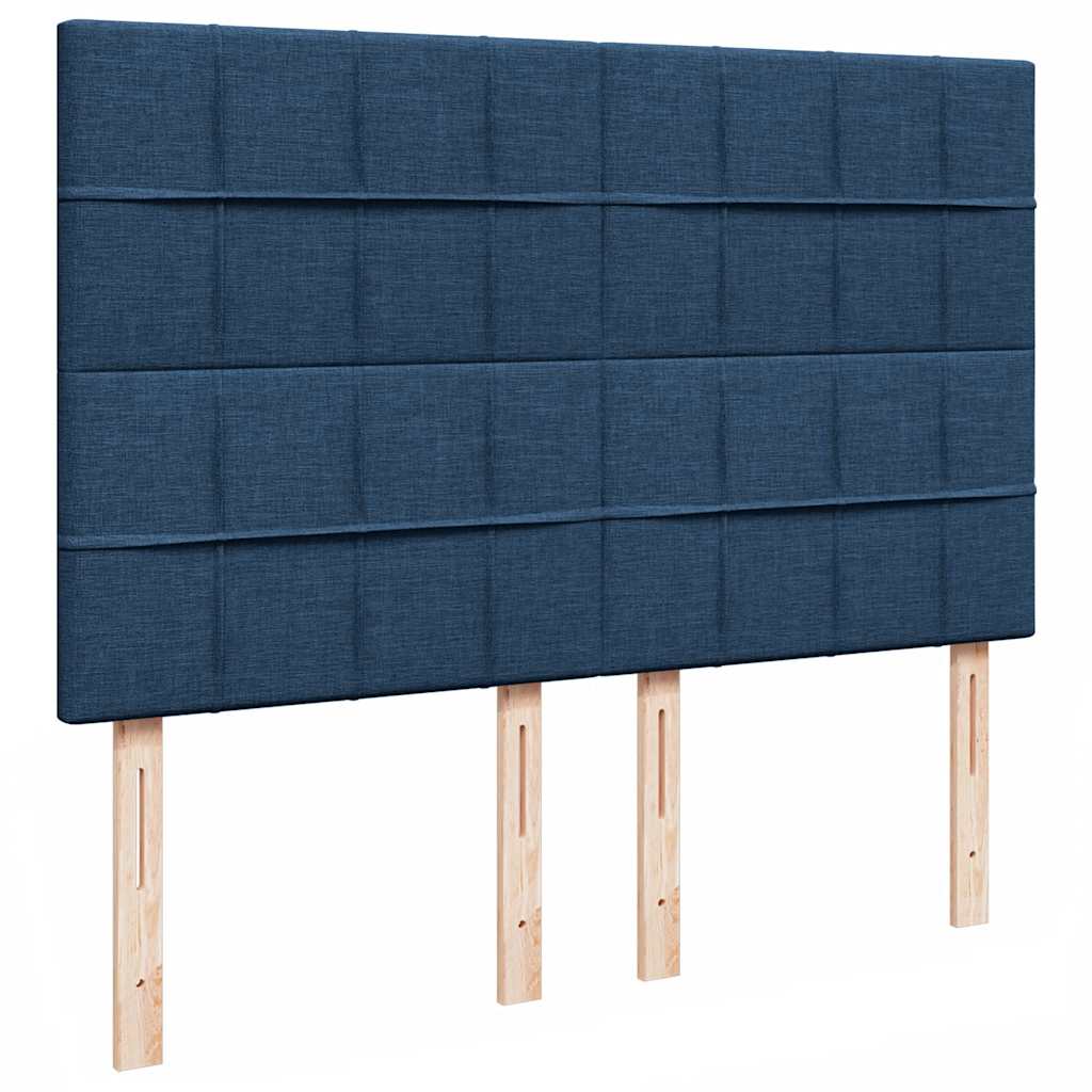 vidaXL Ottoman-Bett mit Matratze & LEDs Blau 140x200 cm Stoff