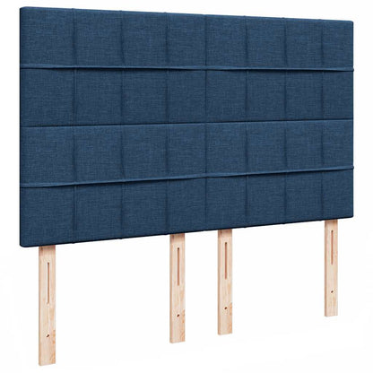 vidaXL Ottoman-Bett mit Matratze & LEDs Blau 140x200 cm Stoff