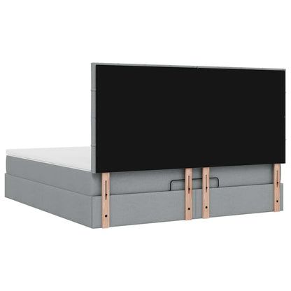 vidaXL Lit ottoman avec matelas et LED gris clair 160x200 cm Tissu