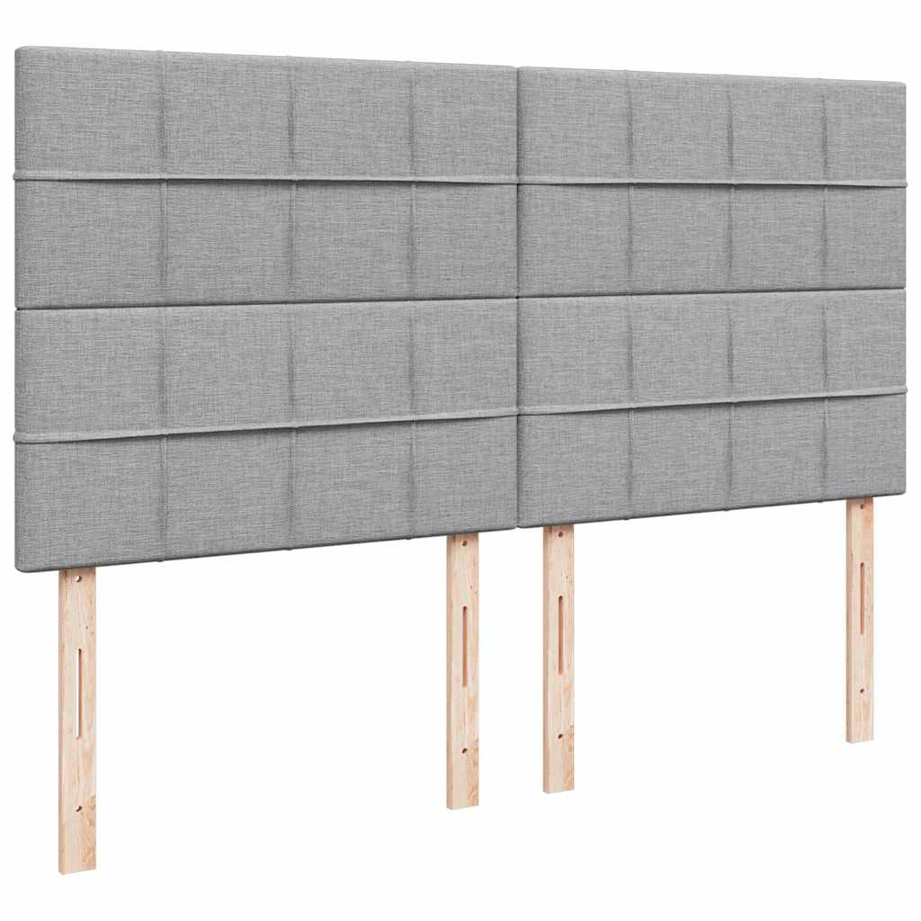 vidaXL Lit ottoman avec matelas et LED gris clair 160x200 cm Tissu