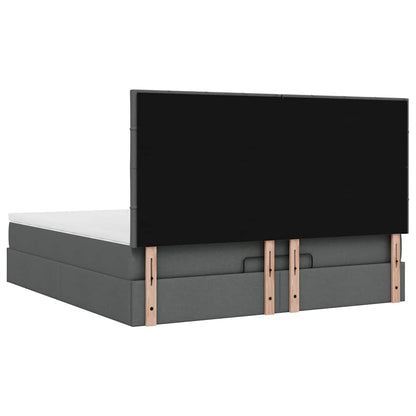 vidaXL Ottoman-Bett mit Matratze & LEDs Dunkelgrau 160x200 cm Stoff