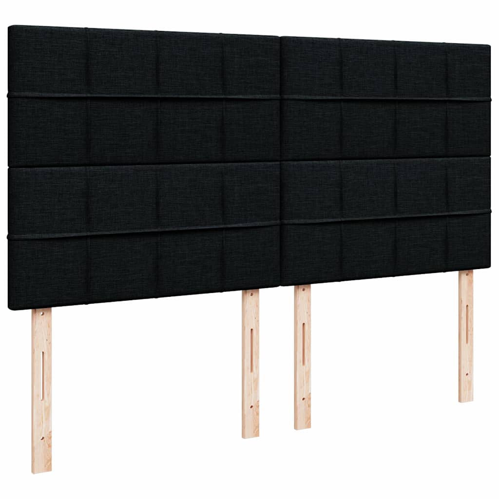 vidaXL Ottoman-Bett mit Matratze & LEDs Schwarz 160x200 cm Stoff
