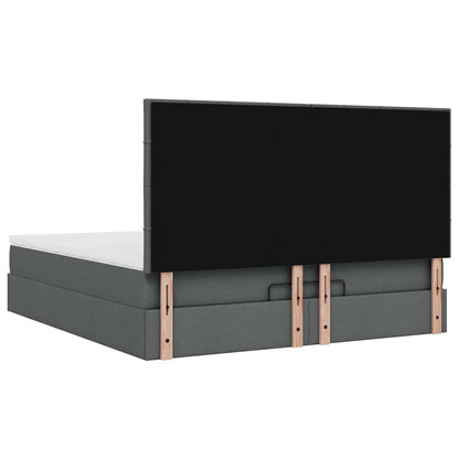 vidaXL Ottoman-Bett mit Matratze & LEDs Dunkelgrau 180x200 cm Stoff