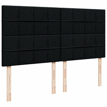 vidaXL Ottoman-Bett mit Matratze & LEDs Schwarz 180x200 cm Stoff