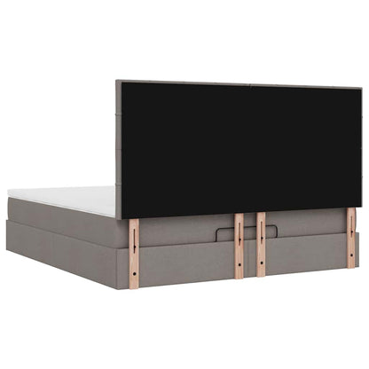vidaXL Ottoman-Bett mit Matratze & LEDs Taupe 180x200 cm Stoff