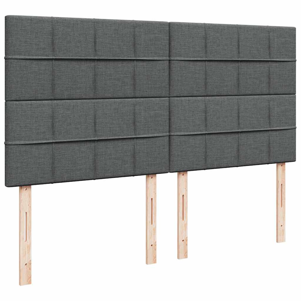 vidaXL Ottoman-Bett mit Matratzen & LEDs Dunkelgrau 200x200 cm Stoff