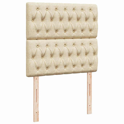 vidaXL Ottoman-Bett mit Matratze & LEDs Creme 80x200 cm Stoff